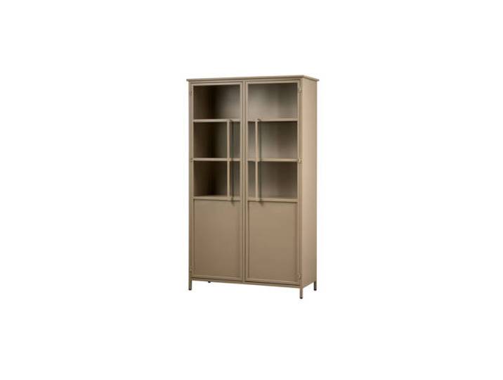 WOOOD Exhibit Vitrinekast - IJzer - Khaki - 170x99x44