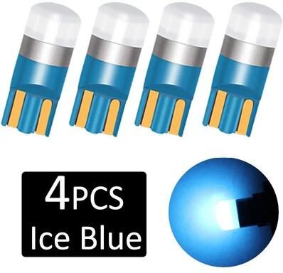 Inspired Living 4 Pack T10 W5W 3030 SMD 6000K White LED Interior Dome Bulbs ice Blue 4pcs