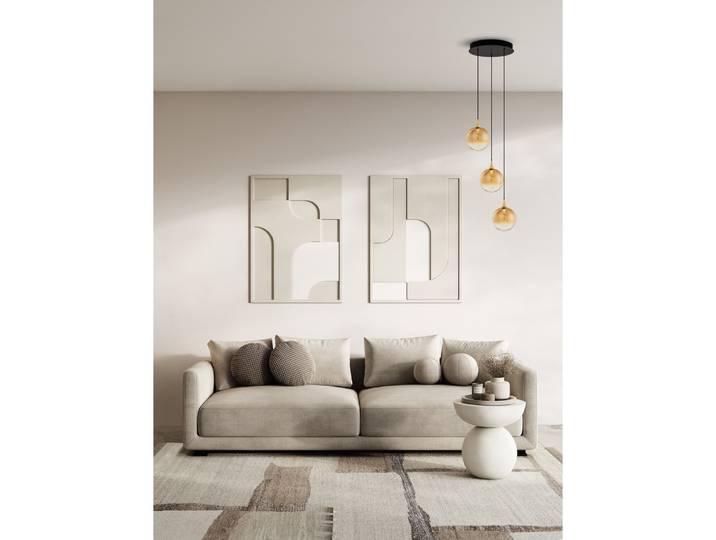 Hanglamp Orenda 3-lichts amber glas Lyora - 109169