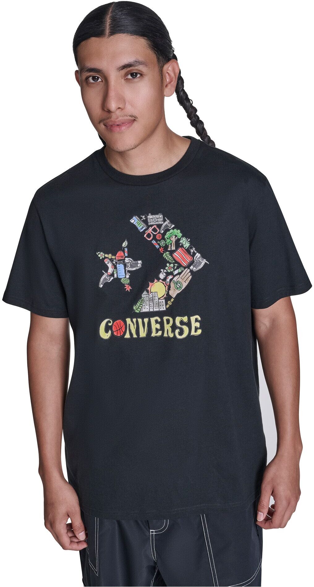 Converse Camiseta de hombre Chevron ACC Tee .  (M) Negro