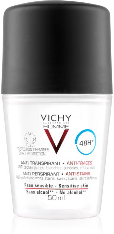 Vichy Homme Deodorant Antitranspirant gegen weiße und gelbe Flecken 48 Std. 50 ml