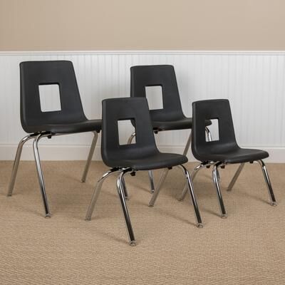 Lancaster Home "Student Stack Chair 18""H Seat - Classroom Chair for Middle-High-Adults"