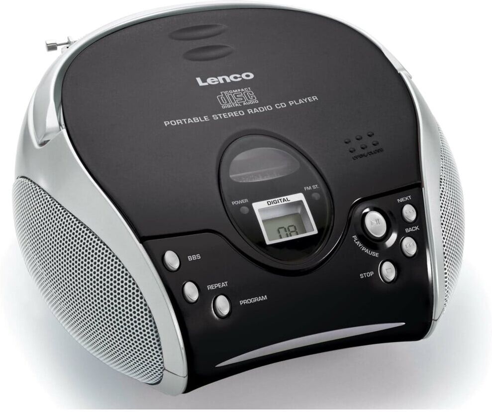 Lenco UKW-Radio m.CD stereo,schwarz/silbe SCD-24 black/silver)