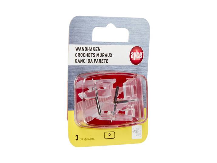 3 Prowa Wandhaken transparent N.618