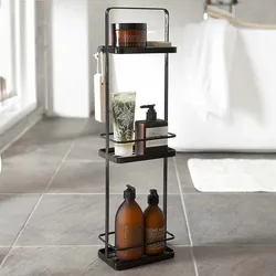 Yamazaki Badutensilio-Ständer Tower Badregal 3 Ebenen schwarz Metall 06635