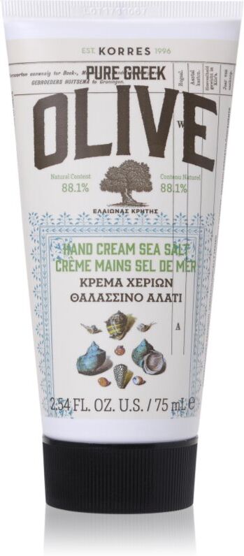 Korres Pure Greek Olive & Sea Salt feuchtigkeitsspendende Creme für die Hände mit Meersalz 75 ml