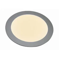 HEITRONIC LED Einbau-Panel TOULOUSE, IP44, RUND, Aluminium, Silber matt / diffus, dimmbar, Ø 20cm, 11W 3000K 540lm 120° HEI-27636