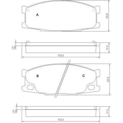 A.B.S. Bremsbelagsatz, Scheibenbremse 37026 für MITSUBISHI