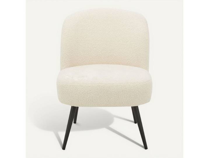 Fauteuil DAHLIA tissu blanc