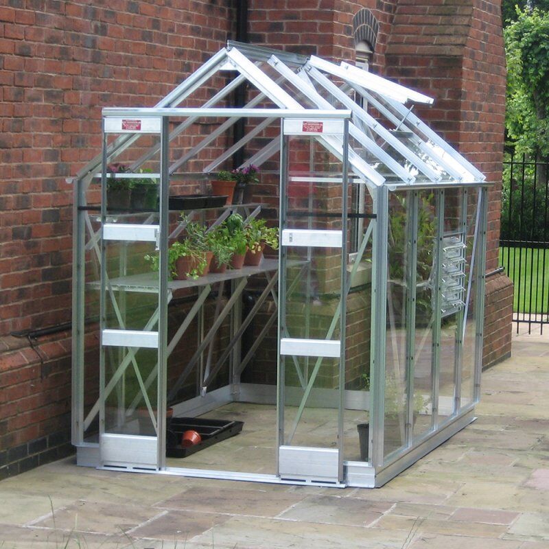 Elite Greenhouses Elite Streamline 5x8 Greenhouse - Silver Plain Aluminium Finish