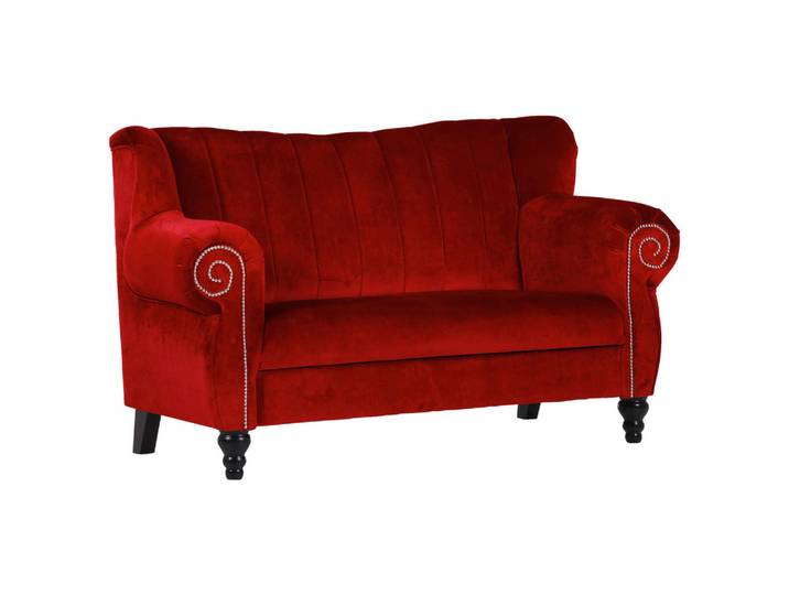 2-Sitzer-Sofa, Rot, Holz, massiv, 168x96x75 cm, Fußauswahl, Stoffauswahl, Wohnzimmer, Sofas & Couches, Sofas, 2-Sitzer Sofas