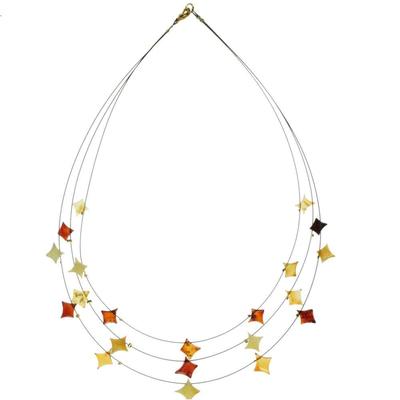 Collier OSTSEE-SCHMUCK "Ostsee-Schmuck Collier Carre' Collier Carre'", braun, Halsketten, Damen, 42cm, Bernstein, L: 42, Collier