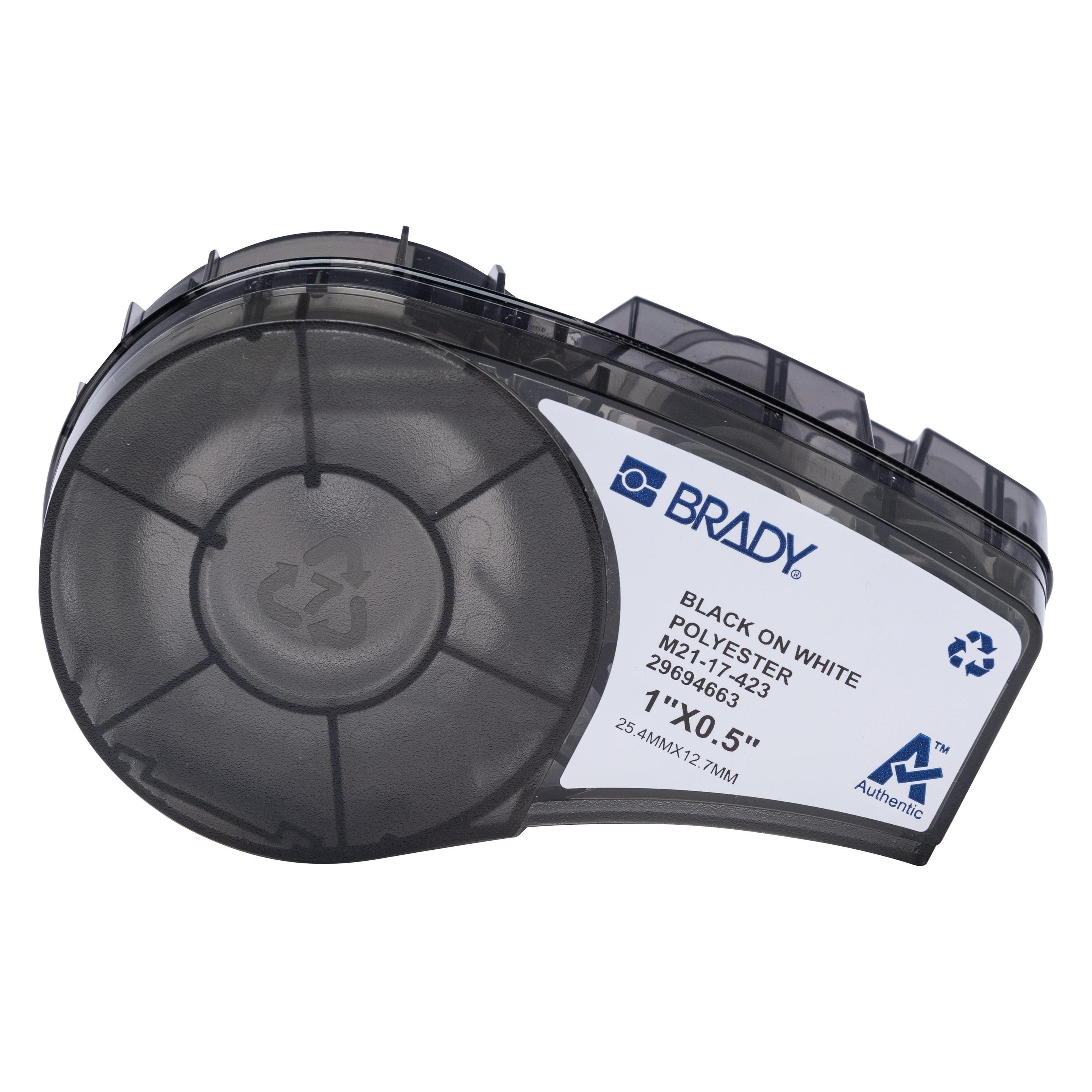Brady M210 und M211 glänzend weiße Polyesteretiketten zur Kennzeichnung von Teilen und Komponenten (25.40 mm) (M21-17-423)