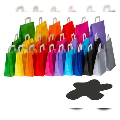 VEPATIM 250 Papiertragetaschen Papiertaschen Flachhenkel 18x8x22cm schwarz 70gr.