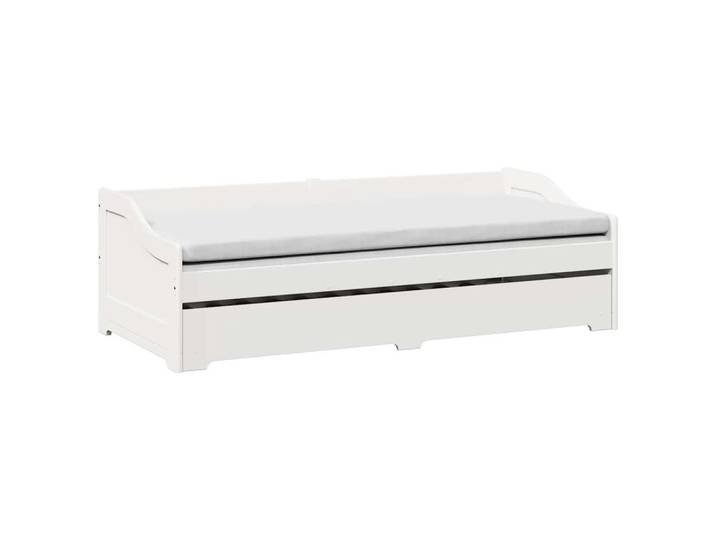 vidaXL Bett Tagesbett Ausziehbar ohne Matratze IRUN Weiß 90x200cm