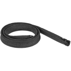 DeLOCK Geflechtschlauch mit Reißverschluss hitzebeständig 1 m x 20 mm schwarz