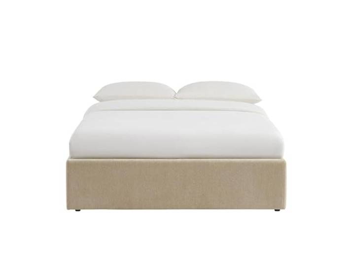 BAÏTA Bett mit Bettkasten Marcy, 140 x 190 cm, Chenille-Stoff, Grau, inkl
