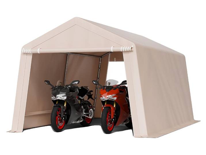 VEVOR Abri de jardin\, 305 x 457 x 243 cm\, tente de garage en PE\, remise à outils\, garage à vélos\, abri de jardin\, abri pour voiture\, abri à vélos\, garage de rangement pour moto\, tondeuse à gazon\, vélo\, gris