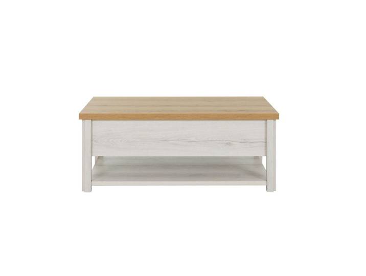 Table basse relevable MANOSQUE Imitation chêne blanchi