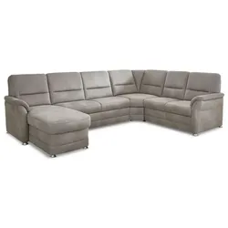 ComfortPlan Wohnlandschaft Premium Mikrofaser Grau Alu