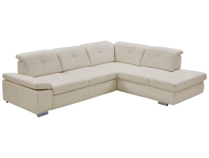 Beldomo Premium Ecksofa AUSTIN-L, Weiß, Leder