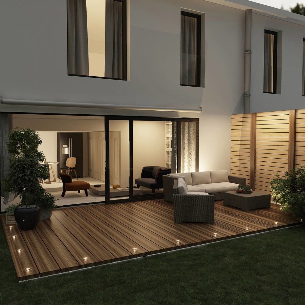 Lindby Spot encastrable dans le sol led en aluminium gris Gris 4x5x4cm