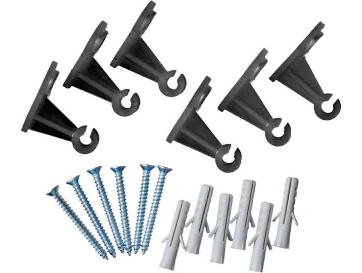 Nature Bevestigingsset - Klim-En Geleide Artikel - 0.5x0.5x3.2 cm Zwart 6 stuks Assorti
