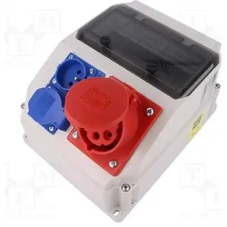 PCE, Steckdose, Stationäre Schaltanlage Typ Lublin 9M 16/5 2GS 230V IP54 ECOline (90EKO007)