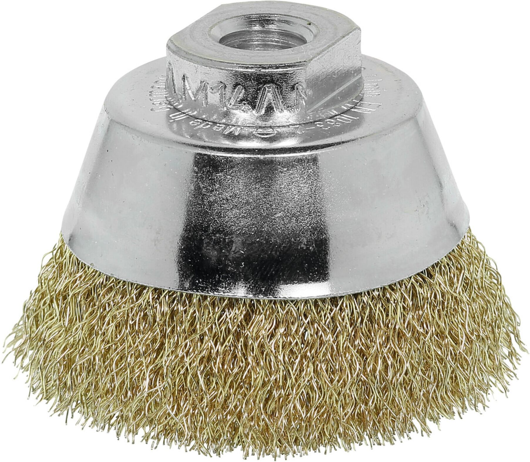 Lessmann Topfbürste Stahldraht, vermessingt 0,30 mm, Bürsten-⌀ 60 mm (421767)
