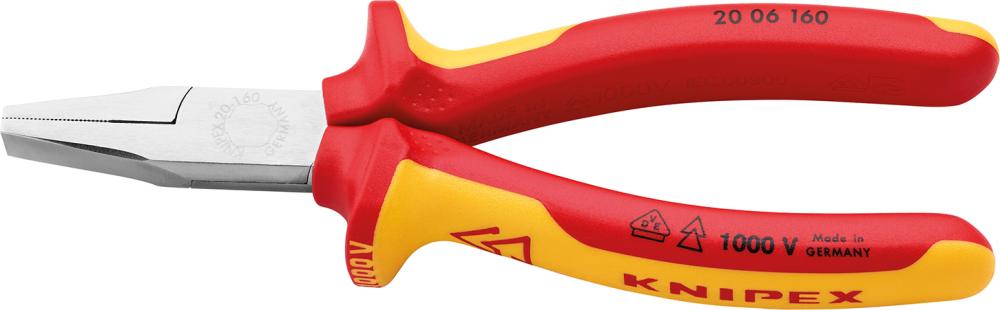 KNIPEX Flachzange VDE mit Mehrkomponenten-Griffen 160mm