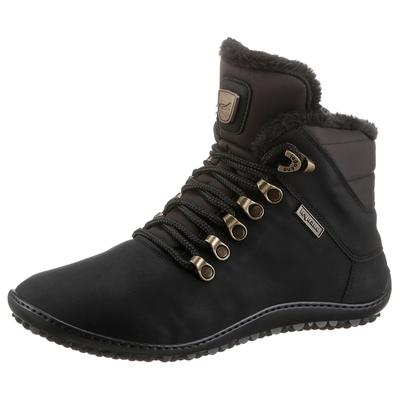 Barfußschuh LEGUANO "HUSKY", Damen, Gr. 40, atmungsaktiv, schwarz, Nubuklederimitat, Schuhe Barfußschuh Schnürboots Winterboots, Bequemschuh, Komfortschuh, Flats, Schnürboots, einzigartig flexibel