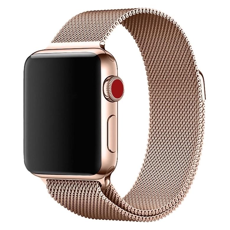 Wave teräspunottu ranneke, Apple Watch / /, ruusukulta (Edelstahl) (WAVE-MB-AW-4244-RG)