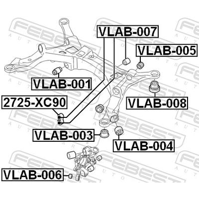 FEBEST Lagerung, Achskörper VLAB-003 vorne für Volvo