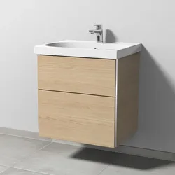 Sanipa 3way Waschtischunterbau zu Geberit Acanto Waschtisch mit 2 Auszügen, Eiche-Nordic, BR41548 BR41548