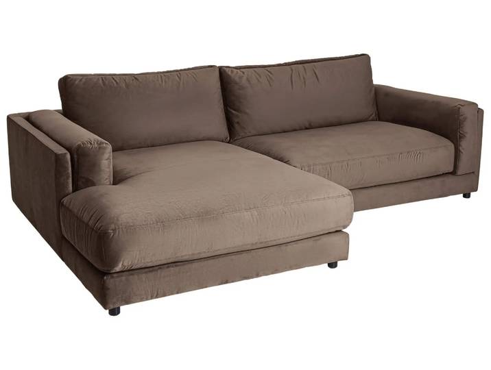 Ecksofa Larry Basic Candy / Farbe: Elephant / Bezugsmaterial: Leder Basic