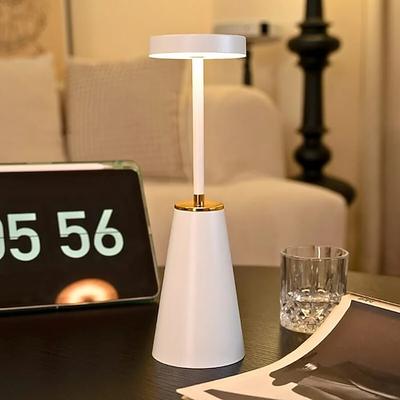 Tischlampe, wiederaufladbare Tisch-Schreibtischlampe mit Batteriebetrieb, kabellose 3-stufige Helligkeit, stufenlos dimmbare Touch-Nachtlichtlampen, Lampen für Schlafzimmer/Restaurant/Bars/Terrasse