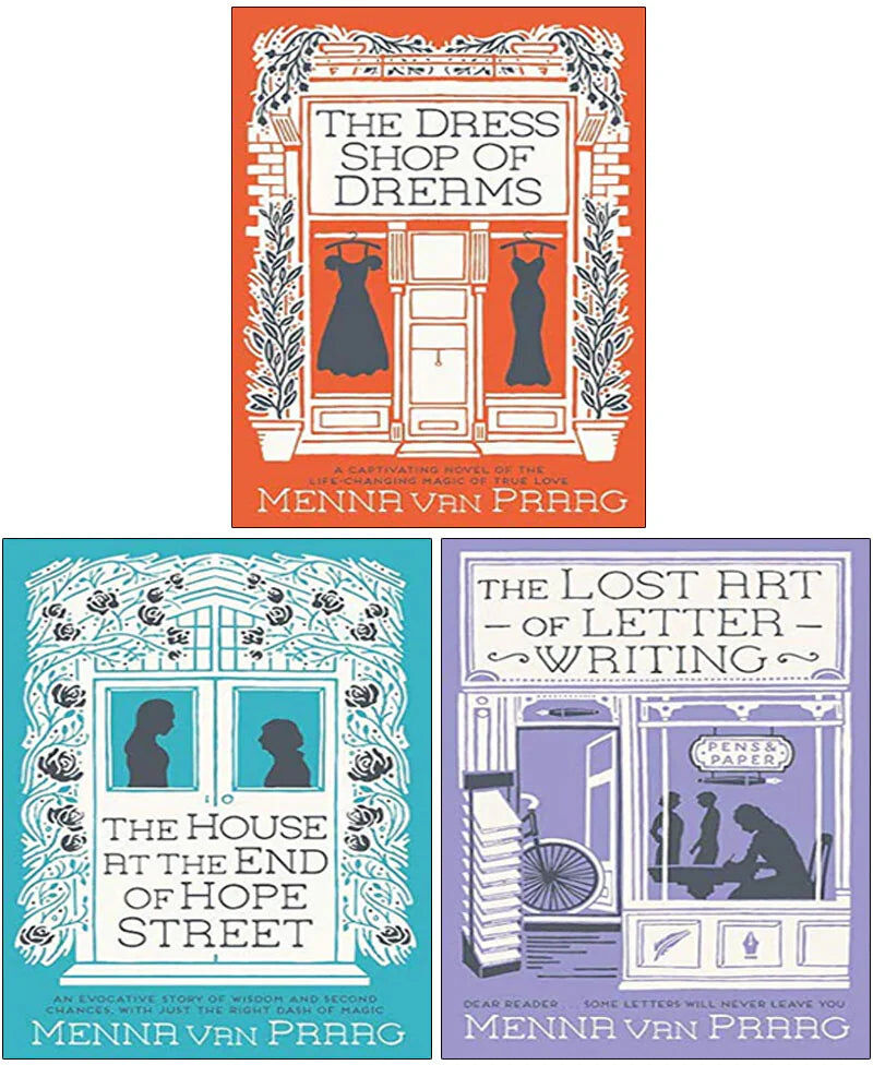 Praag Collection by Menna Van Praag - 3 Books Set (The Dress Shop of Dreams, House at End of Hope Street, Lost Art of Letter Writing) Paperback