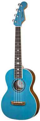 Fender Dhani Harrison Ukulele Tq Turquoise Transparent