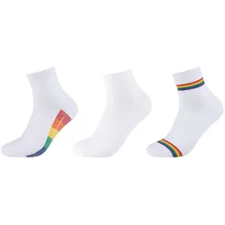 3er Pack camano Soft Quarter Socken 0515 - rainbow 43-46