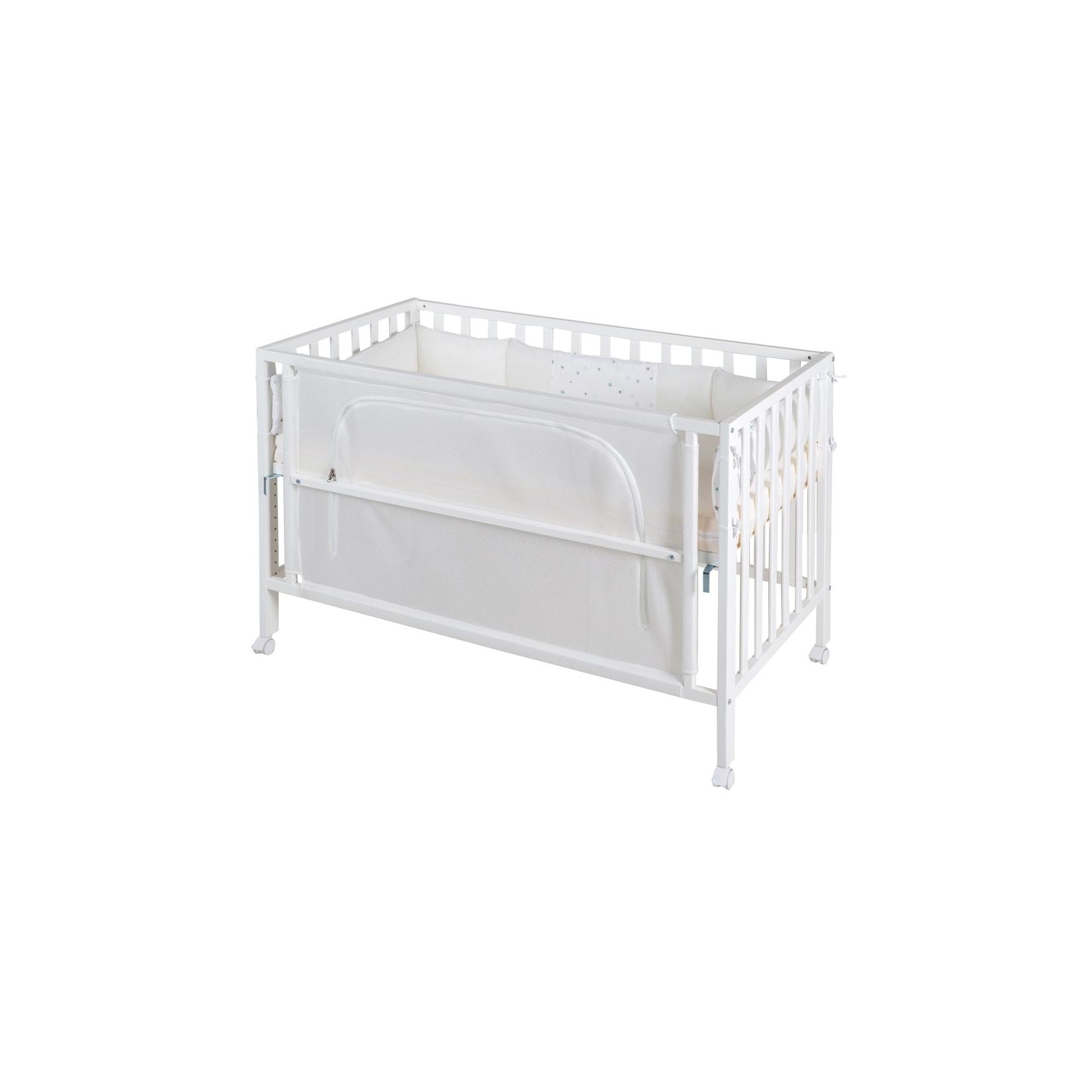 roba Room Bed 'safe asleep®', ca. 60 x 120 cm, 'Sternenzauber', Beistellbett inkl. Zubehör, weiß lackiert