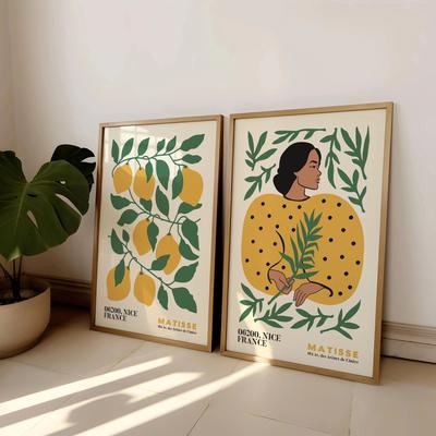 Uplifted Finds "Matisse ""Floral Suite"" Canvas Set   2 Piece Bohemian Exhibition Art   Executive Gallery & Studio Sanctuary Decor tt358 2 Pcs 40 X 60 Cm No Frame"