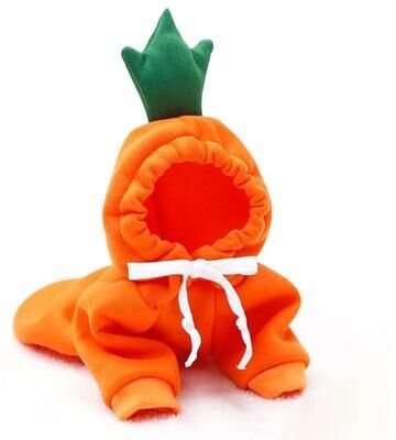 ModernMart Cute Fruit Dog Clothes: Warm Fleece Pet Hoodies For Small Dogs Carrot M