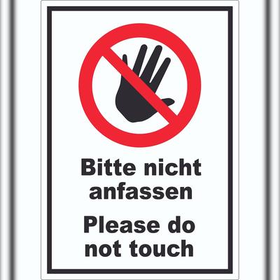 HB-Druck Bitte nicht anfassen Aufkleber Do not touch A3 (297x420mm)