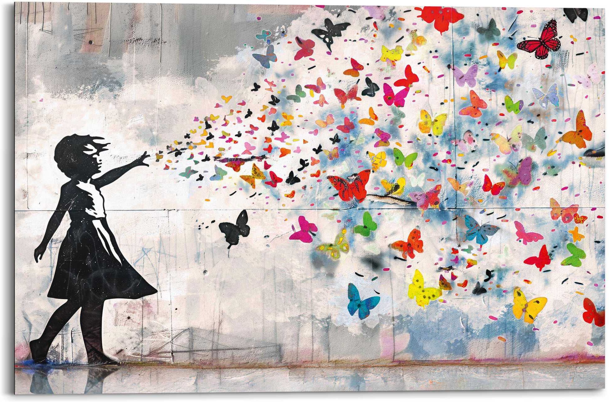 Reinders! Deco-Panel REINDERS "Streetart-Schmetterlinge", bunt (farbe bild(er): mehrfarbig), B:90cm H:60cm T:2cm, Bilder, Deco-Panel, Teenager Zimmer - Mehrfarbig - MDF - Street Art - 90x60 cm farbe bild(er): mehrfarbig B/H/T: 90cm x 60cm x 2cm
