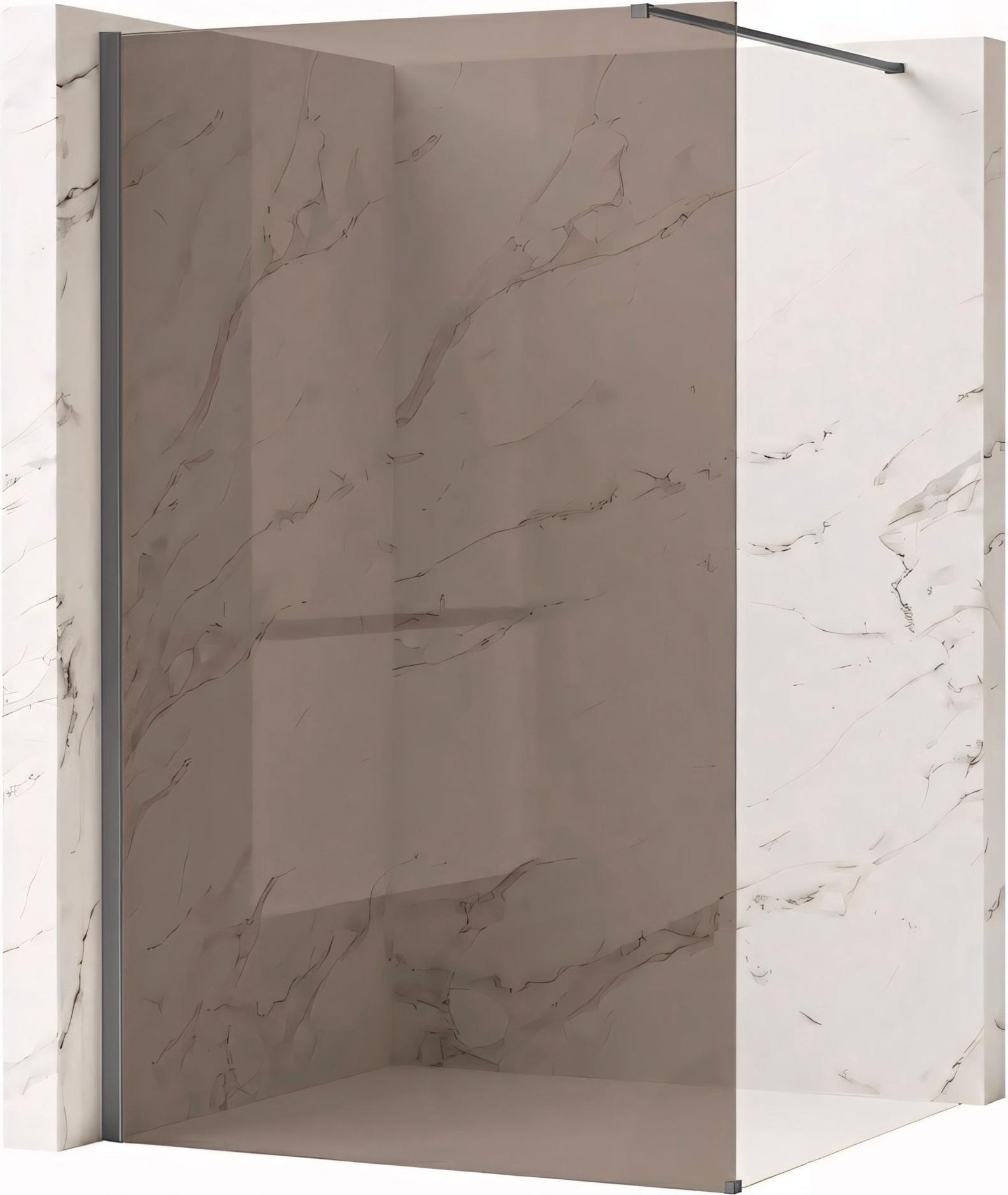 Duschwand Rea Flexi Brown 100 Titanium