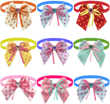 Inspire Picks Love Style Pet Bow Tie Set For Dogs & Cats Valentines Day Grooming Accessories 50 100pcs mixed Colors 100pcs