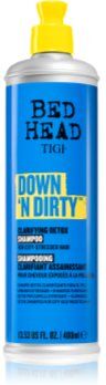 Tigi Down N' Dirty Clarifying Detox Shampoo champô de limpeza desintoxicante para uso diário 400 ml. Down N' Dirty Clarifying Detox Shampoo