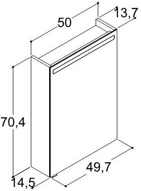 Dansani Mido Top Spiegelschrank ""E"" mit 1 Tür, 50 cm"