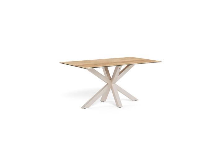 Mid.you Esstisch Heaven, Grau, Eiche, Metall, Glas, Keramik, rechteckig, Sternfuß, 90x75.5x160 cm, Esszimmer, Tische, Esstische, Glastische