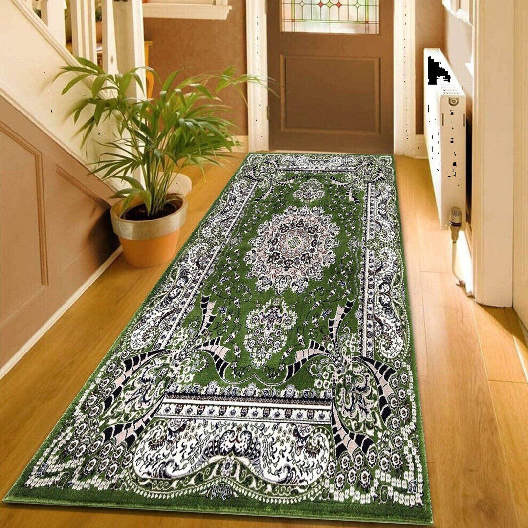 Latitude Vive Branlee Floral Area Rug Green Runner 80 x 300cm